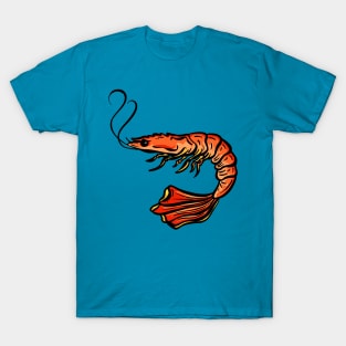 Big Red Shrimp Tail cartoon illustration T-Shirt